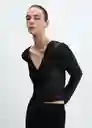 Blusa Gloria Negro Talla M Mujer Mango