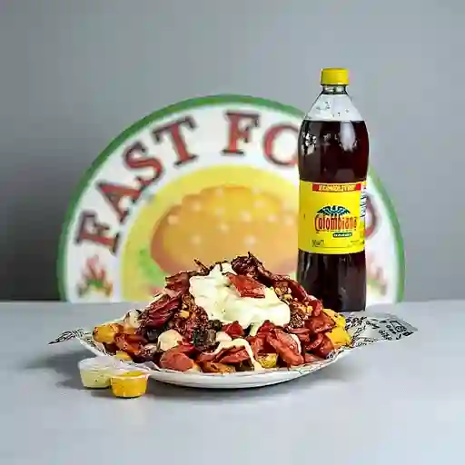 Combo Salchipapa Mega Especial +Gaseosa