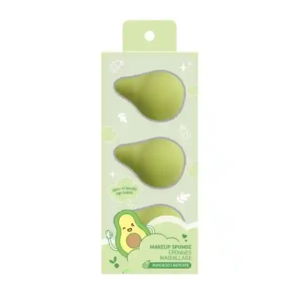 Set de Esponjas de Maquillaje Aguacate Fun Fruit Miniso