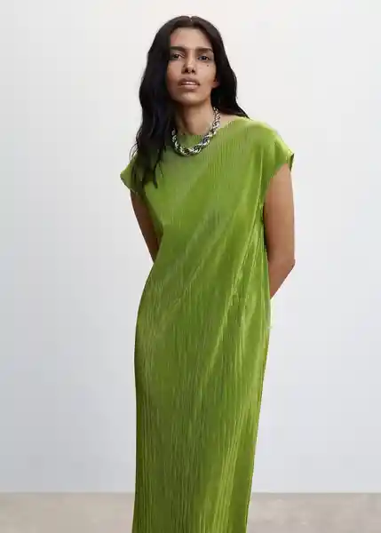 Vestido Jungla-A Verde Talla S Mujer Mango