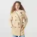 Chaqueta Tipo Gabardina Manga Larga Cuello Café Talla M 719605