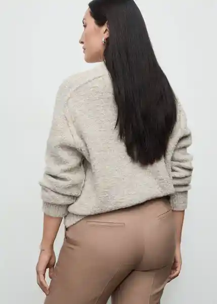 Pantalón Natalie Camel Talla 40 Mujer Mango