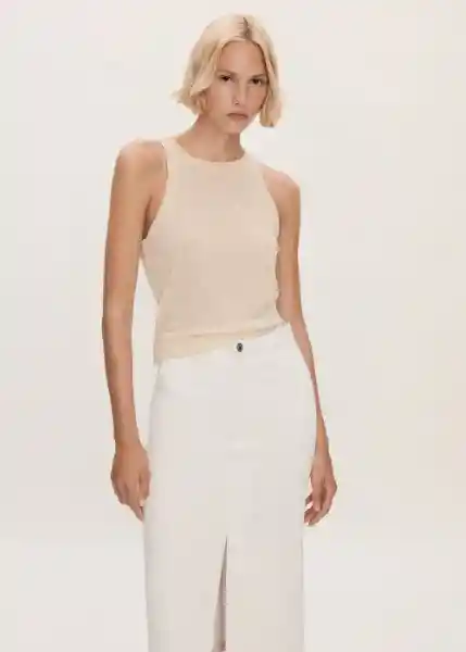 Falda Soleil Blanco Talla XS Mujer Mango