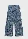 Pantalón Nemo Azul Talla M Mujer Mango