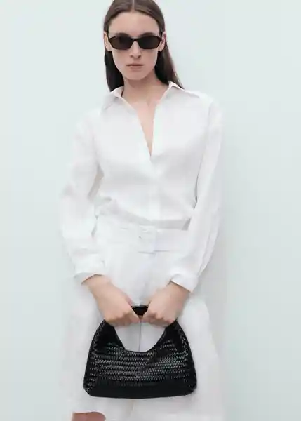 Camisa Samari Blanco Talla M Mujer Mango