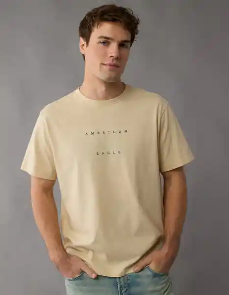 Camiseta Hombre Beige Talla: X-SMALL 4230717 American Eagle