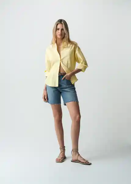 Camisa Nani Mujer Amarillo Creme Claro T S 012G386 Naf Naf