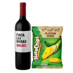 Vino Las Moras Tinto Malbec 750 + Natuchips Platano Verde 135 Gr