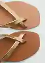 Sandalias Cudi Oro Talla 38 Mujer Mango