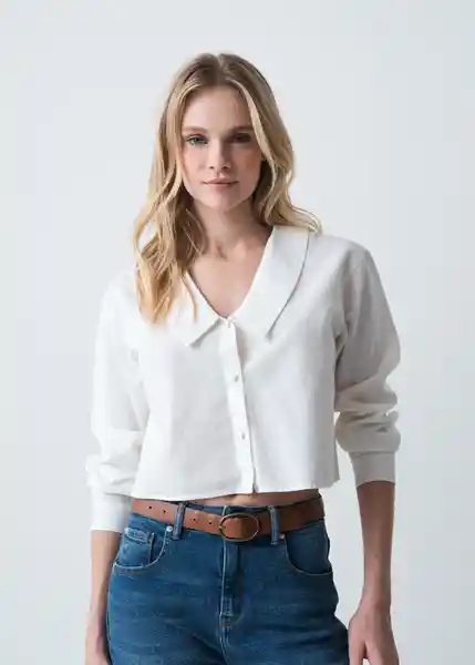 Camisa Yana Mujer Crudo Puro Claro Talla M 413G361 Naf Naf