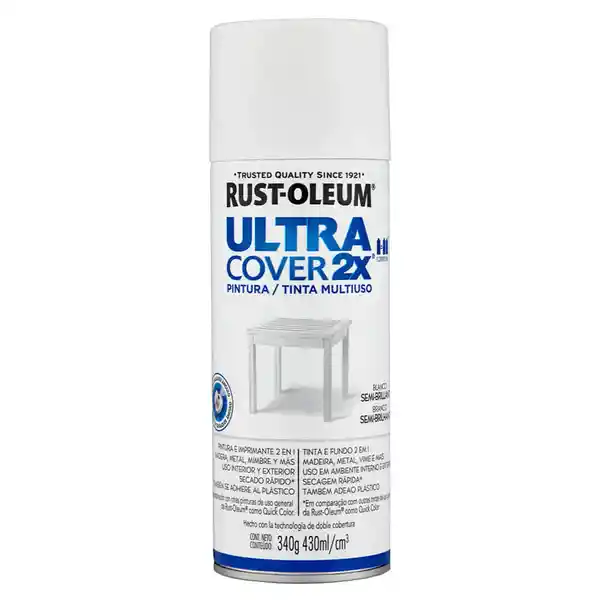Rust-Oleum Pintura Ultracover 2X Blanco Semibrillante
