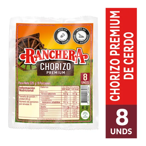 Ranchera Chorizo Premium de Cerdo