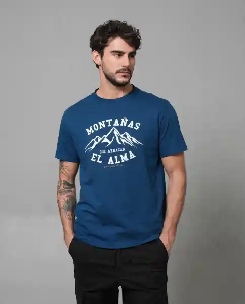 Camiseta Hombre Azul M 103G005_AZU194151 Rifle