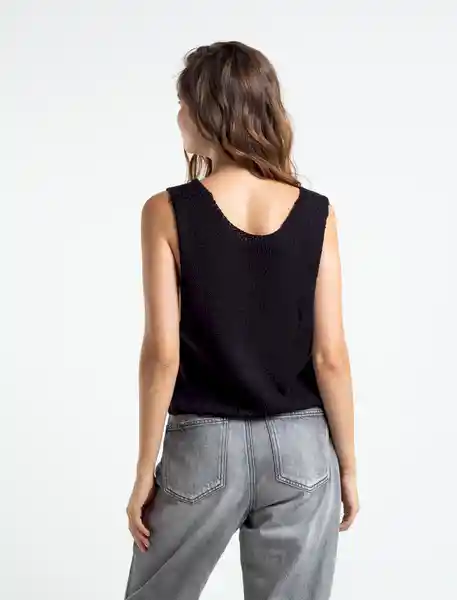  Blusa Tejida Belinda Mujer Negro Puro Talla L Naf-Naf 