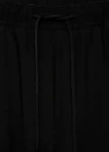 Pantalón Fluido Negro Talla 27 Mujer Mango