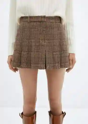 Falda Leyre Beige Talla 36 Mujer Mango