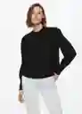 Blusa Neves Negro Talla L Mujer Mango