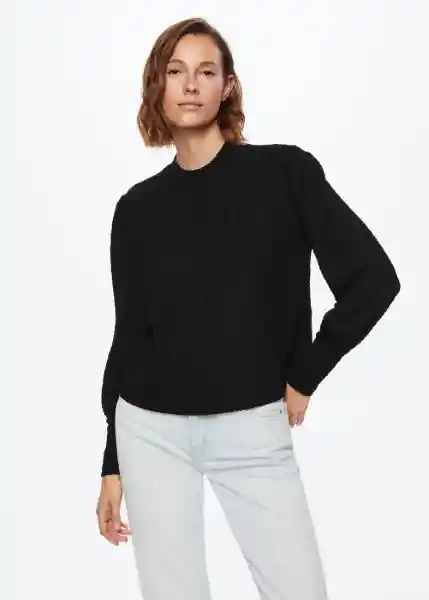 Blusa Neves Negro Talla L Mujer Mango