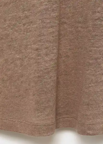 Camiseta Linito Taupe Talla S Mujer Mango