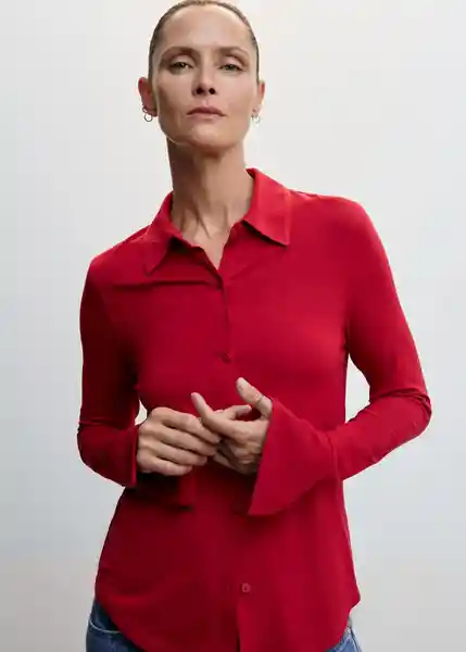 Camisa Celivi Rojo Talla M Mujer Mango