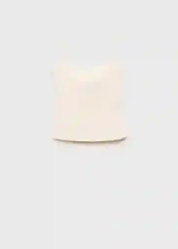 Top Bacara Blanco Talla M Mujer Mango