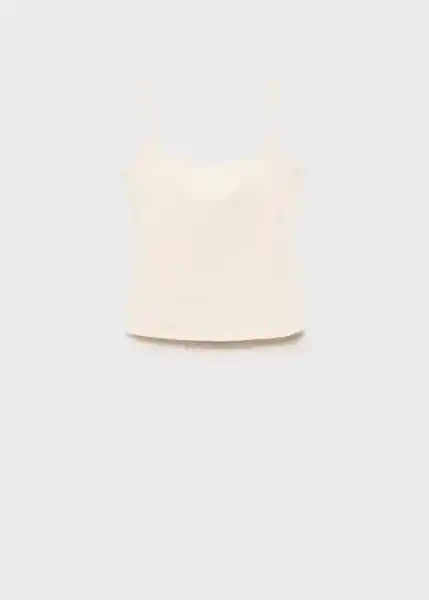 Top Bacara Blanco Talla M Mujer Mango