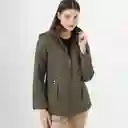 Chaqueta Cuello Alto Manga Larga Café Talla M 725989