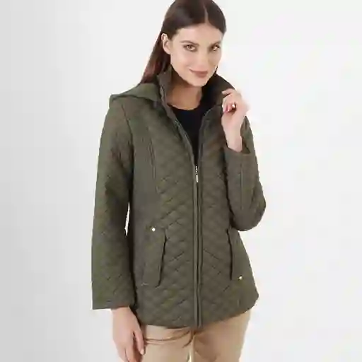 Chaqueta Cuello Alto Manga Larga Café Talla M 725989