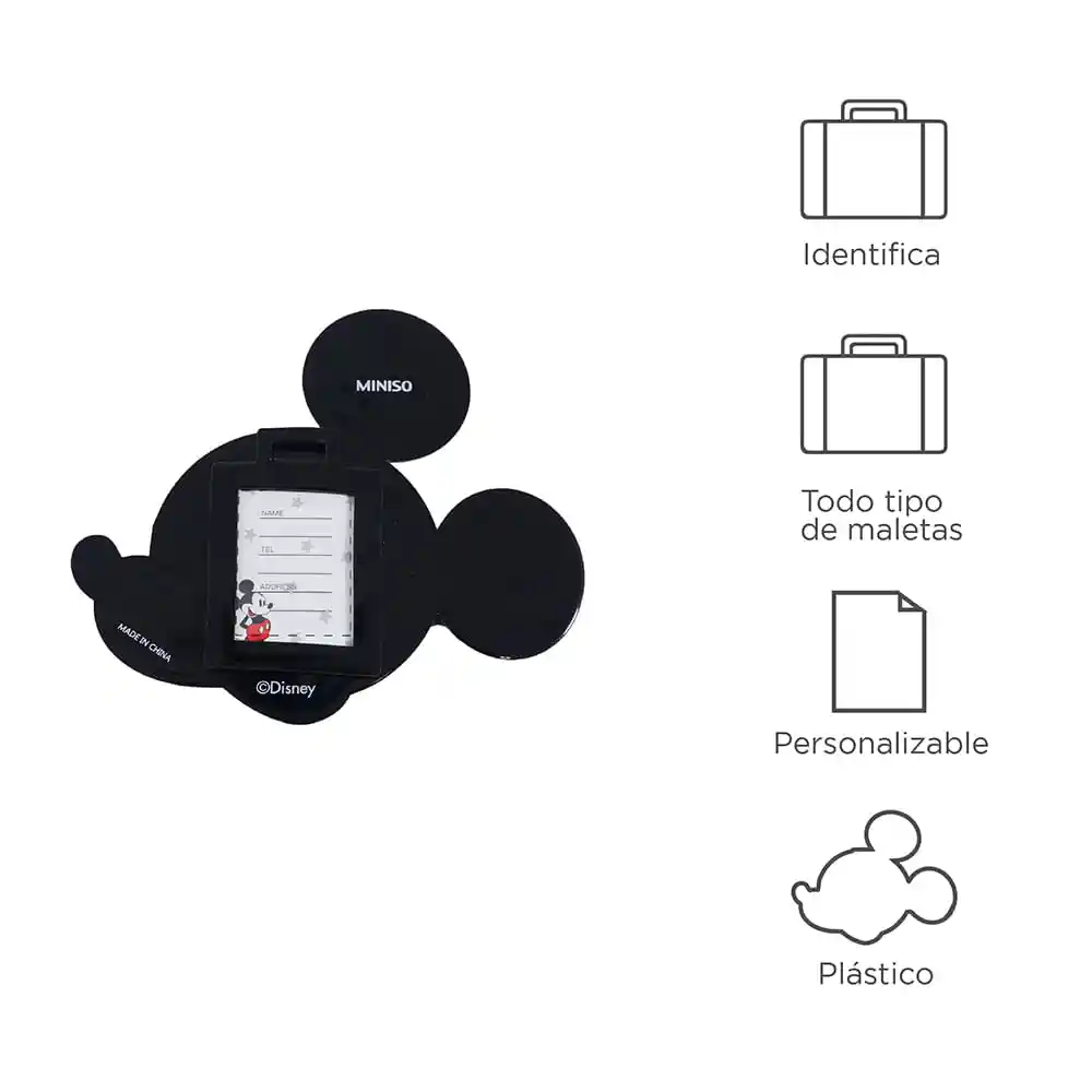 Miniso Etiqueta Para Equipaje Cabeza Mickey Mouse Pequeña