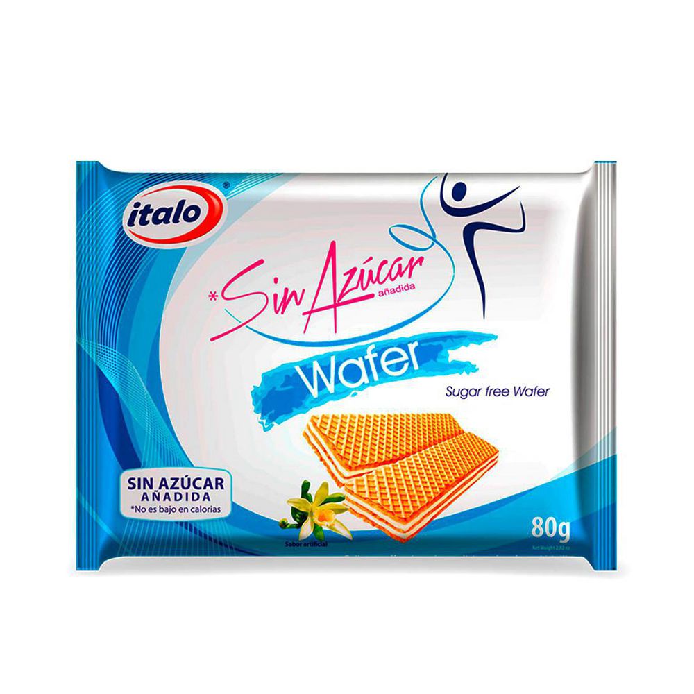 Italo Galletas Wafer Sabor Vainilla sin Azúcar 80 g