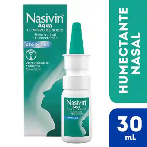 Nasivin Aqua Spray Nasal limpia y humecta tu nariz rápidamente 30 mL