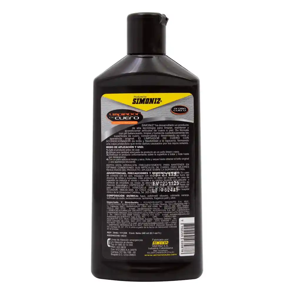 Simoniz Limpiador de Cuero Con Acondicionador