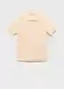 Camiseta Polo Rea Vainilla Talla L Hombre Mango
