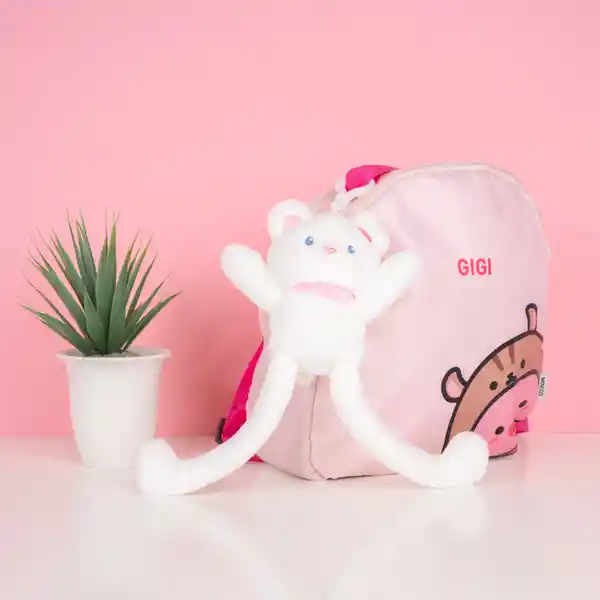 Llavero Colgante Que Tira de Las Orejas Oso Rosa Miniso