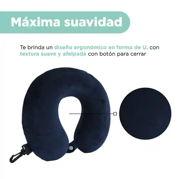 Almohada de Viaje Viscoelástica Para Cuello Azul Marino Miniso