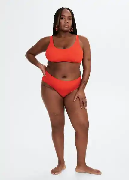 Top Bikini Virgilp Coral Talla 25 Mujer Mango