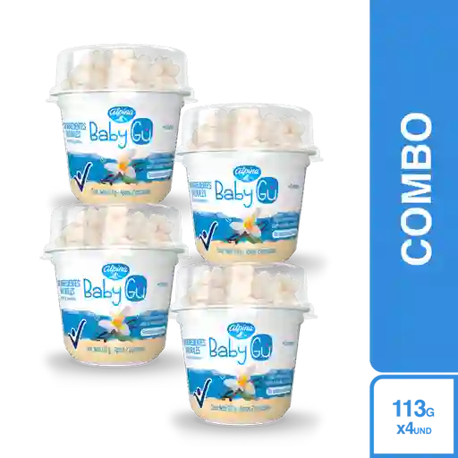 4 x Baby Gu Yogurt Sabor a Vainilla Con Cereal
