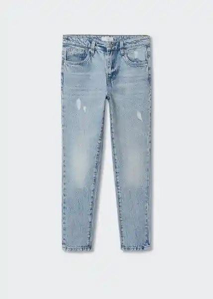 Jeans Tapered Tejano Claro Talla 21 Teen Niños Mango