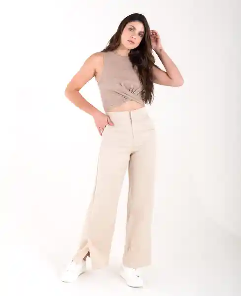  Naf Naf Pantalón Wide Leg Long Beige