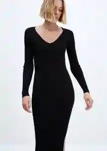 Vestido Goleta Negro Talla S Mujer Mango