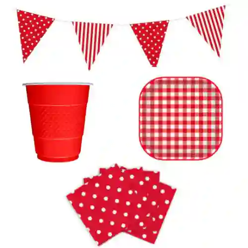 Kit de Desechables - Rojo Picnic