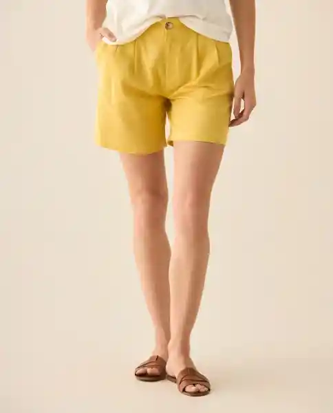 Bermuda Short Amarillo Envejecido Medio Talla 14 653G001 Esprit