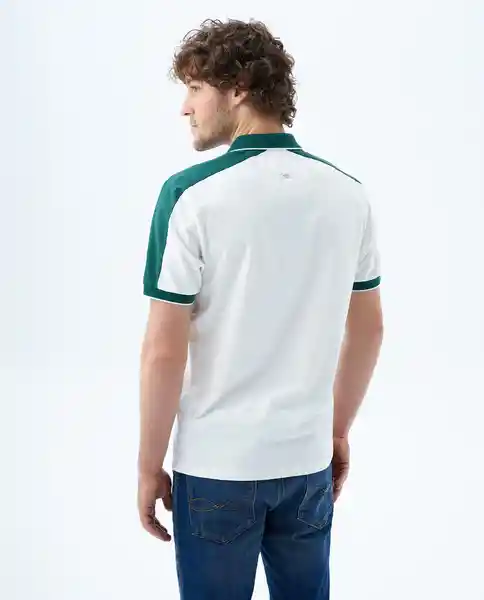 Camiseta Hombre Blanco y Verde Talla XL 809f002 Americanino