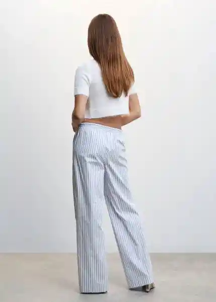 Pantalón Juany Azul Talla S Mujer Mango