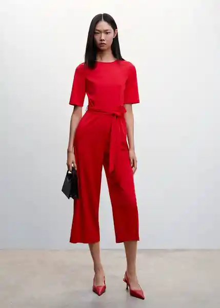 Enterizo Mono Nueve-H Rojo Talla S Mujer Mango