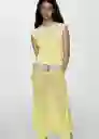 Vestido Flora Amarillo Pastel Talla Xs Mujer Mango