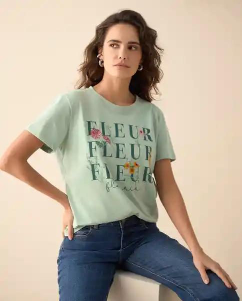 Camiseta Verde Olivo Medio Talla M 101G101 Esprit