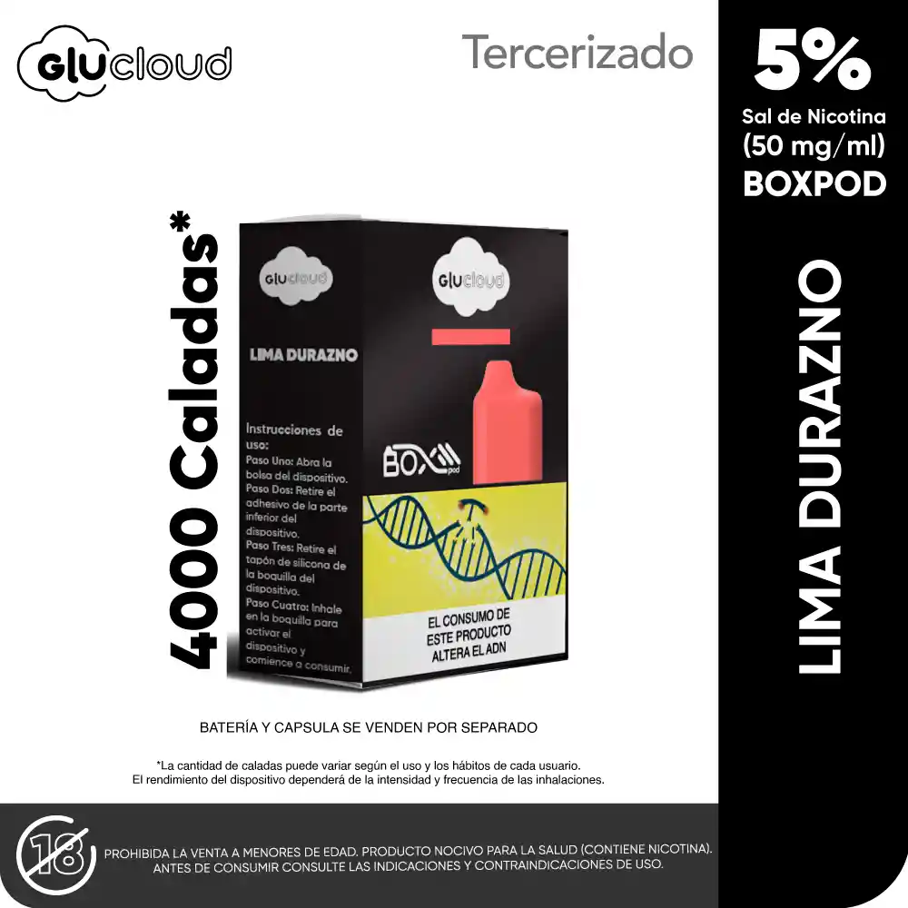 Glucloud Lima Durazno Boxpod
