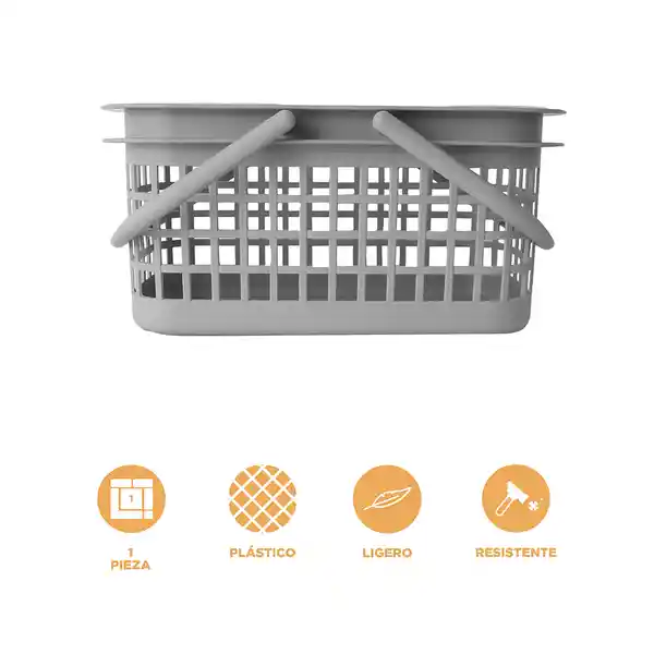 Cesta de Almacenamiento Con Asa Serie Gris Miniso