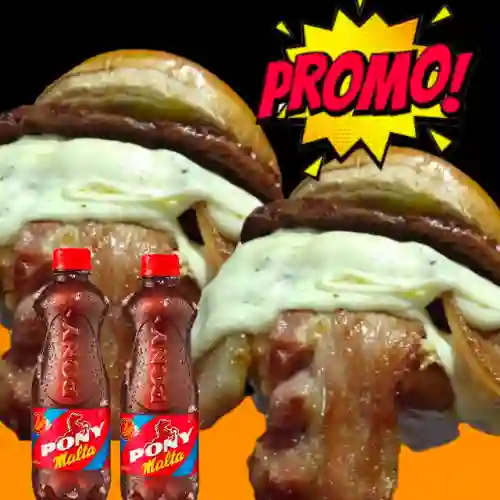 Combo 2 Burgers Toci-quesuda + 2 Gaseosa